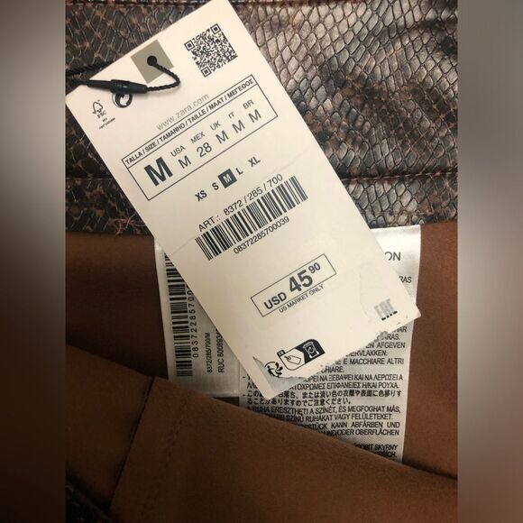 Zara Woman’s Snake Print Skirt NWT Size M 8372/285 - Picture 9 of 14